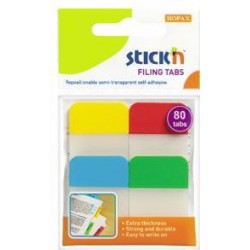 Stick Index Plastic Transp. Cu Margine Color 38 X 25 Mm, 4 X 20 File/set, Stick"n - 4 Culori Neon