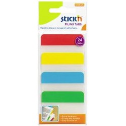 Stick Index Plastic Transp. Cu Margine Color 38 X 51 Mm, 4 X 20 File/set, Stick"n - 4 Culori Neon