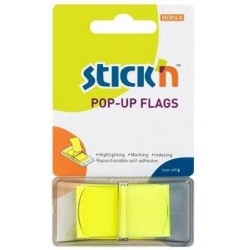 Film Index Autoadeziv 45 X 25mm, 50 File/set, Cu Dispenser, Stick"n Pop-up - Galben
