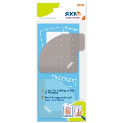 Buzunar Plastic, Autoadeziv, Tip Coltar, 70x82mm,5s, +70x70mm,5s, 2x10 Buc/set, Stick"n - Roz+bleu