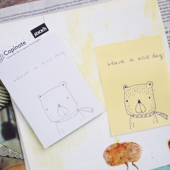 Copinote 101 X 75 Mm, 20 Seturi/carnet, Autocopiativ, Stick"n - Alb