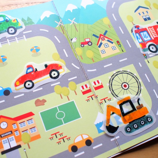Carte Educativa Stick"n Tracing Work Book - Vehicles Parade