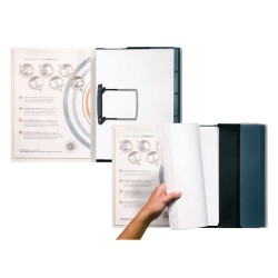 Dosar Plastic Cu Elastic, Alonja Jalema Clip, Buzunar Prezentare, 5 Separatoare, Jalema - Negru