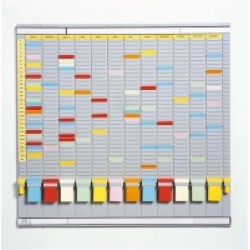 Planner Anual Cu T-cards, Cu 35 De Slot-uri, Complet, Jalema - Gri Deschis