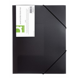 Mapa Plastic Cu Elastic Pe Colturi, 400 Microni, Q-connect - Negru Transparent