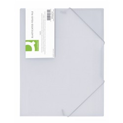 Mapa Plastic Cu Elastic Pe Colturi, 400 Microni, Q-connect - Alb Transparent