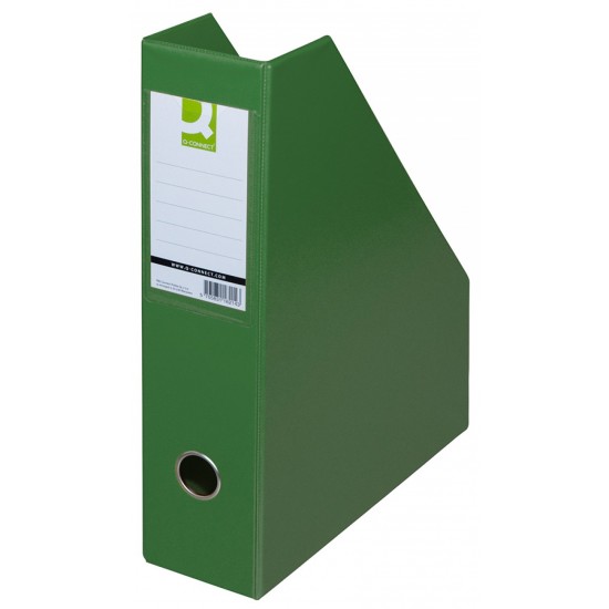 Suport Reviste, Carton Plastifiat Pvc, Latime 76mm, Q-connect - Verde