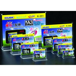 Display Plastic Cu Magneti, Pentru Pliante, Forma T, A4-landscape (297 X 210mm), Kejea - Transparent