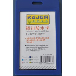 Suport Pp Water Proof Snap Type, Pentru Carduri, 55 X 85mm, Vertical, 5 Buc/set, Kejea - Bleumarin