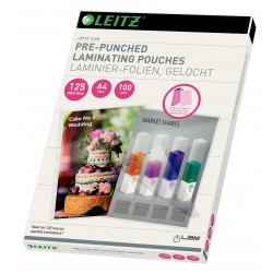 Folie Leitz Quality Pre-perforata Pentru Laminare La Cald, A4, 125 Mic., 100/set