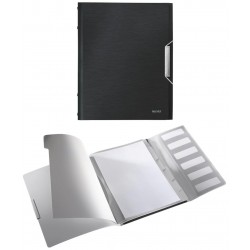 Mapa Leitz Style, Plastic Pp, Cu 6 Separatoare - Negru Satin