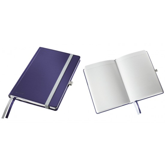 Caiet De Birou Leitz Style, Coperta Dura, Fsc, Reciclabil, A5, 80 Coli, Matematica, Albastru-violet