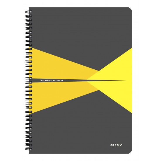 Caiet De Birou Leitz Office, Pp, A4, 90 Coli, Cu Spira, Matematica, Galben