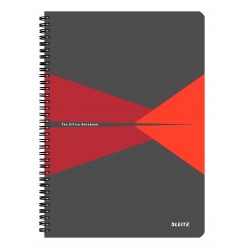 Caiet De Birou Leitz Office, Pp, A4, 90 Coli, Cu Spira, Matematica, Rosu