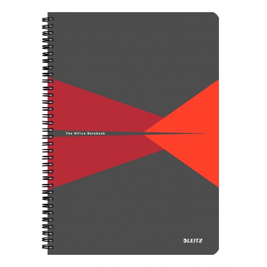 Caiet De Birou Leitz Office, Pp, A4, 90 Coli, Cu Spira, Matematica, Rosu