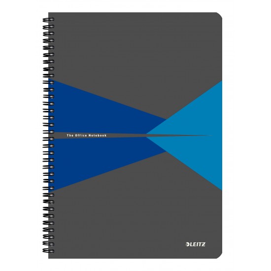 Caiet De Birou Leitz Office, Pp, A4, 90 Coli, Cu Spira, Matematica, Albastru