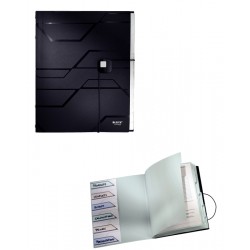 Mapa Plastic Cu 6 Separatoare, Leitz Prestige - Negru