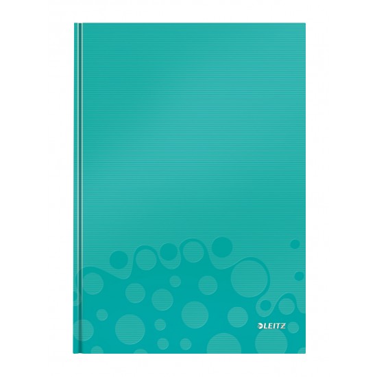 Caiet Leitz Wow, Carton Laminat, Coperta Dura, Fsc, Reciclabil, A4, 80 Coli, Matematica, Turcoaz