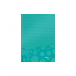 Caiet Leitz Wow, Carton Laminat, Coperta Dura, Fsc, Reciclabil, A5, 80 Coli, Matematica, Turcoaz