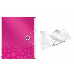 Mapa Leitz Wow Cu 6 Separatoare, Pp - Roz Metalizat