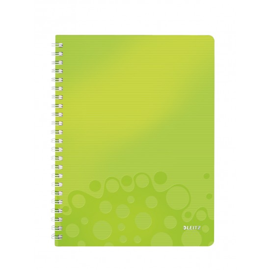 Caiet De Birou Leitz Wow, Pp, A4, Cu Spira, Matematica - Verde Metalizat