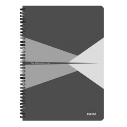 Caiet De Birou Leitz Office, Carton Laminat, Coperta Flexibila, A4, 90 Coli, Cu Spira, Dict., Gri