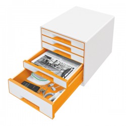 Cabinet Cu Sertare Leitz Wow, 5 Sertare - Alb/portocaliu