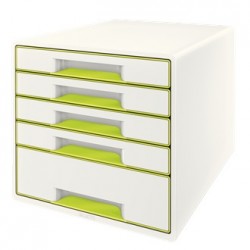Cabinet Cu Sertare Leitz Wow, 5 Sertare - Alb/verde