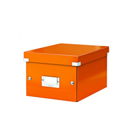 Cutie Leitz Click & Store Mica 216 X 160 X 282 Mm, Carton Laminat - Portocaliu