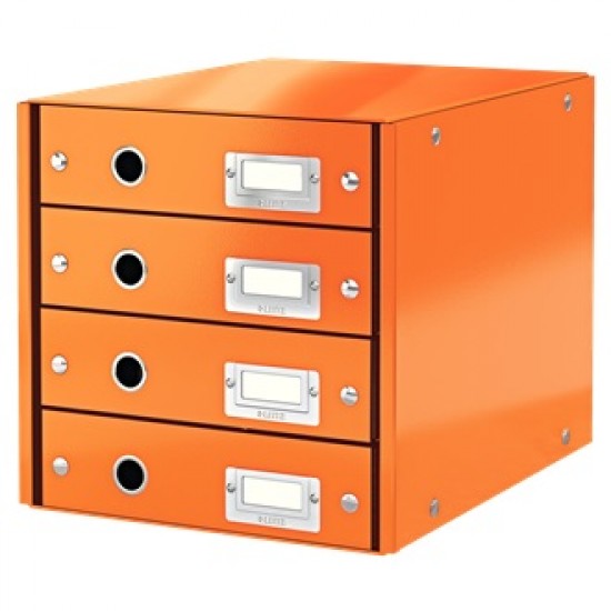 Suport Cu 4 Sertare Leitz Click & Store, Din Carton Laminat - Portocaliu