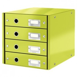 Suport Cu 4 Sertare Leitz Click & Store, Din Carton Laminat - Verde