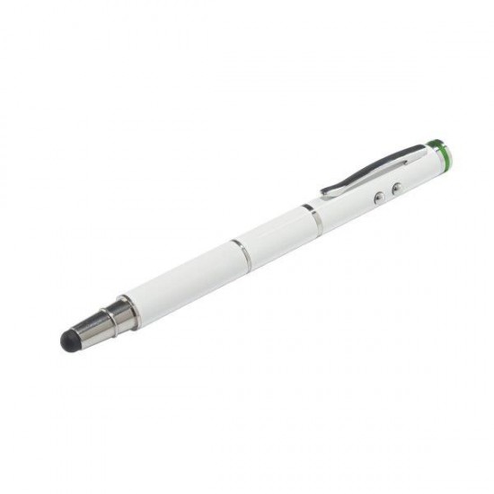 Pix Stylus Leitz Complete 4 In 1, Pentru Touchscreen, Lanterna Led, Pointer Laser Rosu, 100 M, Alb