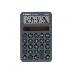 Calculator De Buzunar Maul Eco Md1, 10 Digits, Realizat Din Plastic Reciclat, Incarcare Solara- Gri Calculator De Buzunar Maul Eco Md1, 10 Digits, Realizat Din Plastic Reciclat, Incarcare Solara- Gri