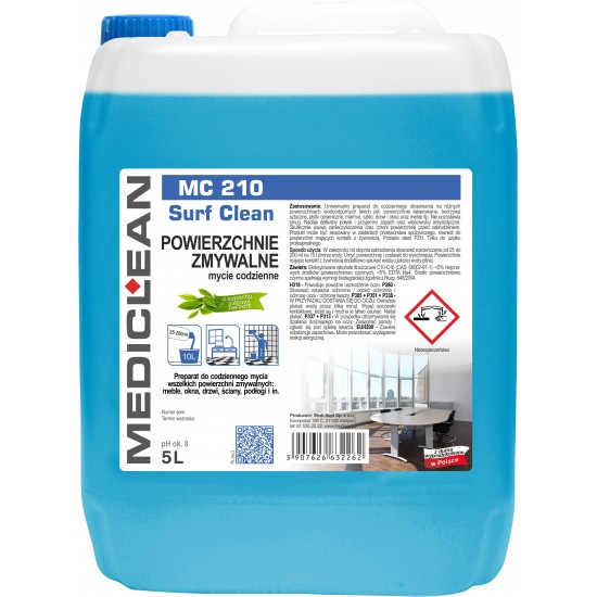 Detergent Pentru Curatarea Suprafetelor Lavabile Mediclean Mc210, 5l - Ceai Verde