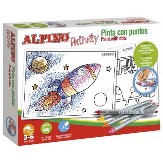 Cutie Cu Articole Creative Pentru Copii, Alpino Activity - Paint With Dots