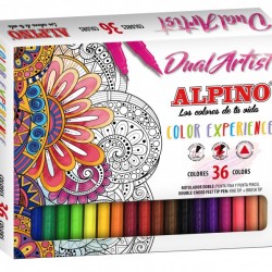 Carioca Cu 2 Capete, Varf Liner 0.7mm/tip Pensula, 36 Culori/cutie, Alpino Color Experience Carioca Cu 2 Capete, Varf Liner 0.7mm/tip Pensula, 36 Culori/cutie, Alpino Color Experience