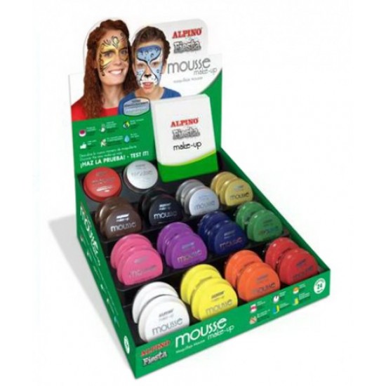 Display Spuma Machiaj, 14gr., 24 Buc/display, Alpino Make-up Mousse - 12 Culori