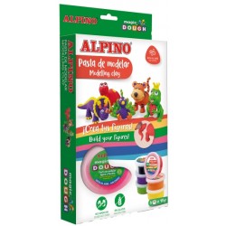 Kit 6 Culori X 40gr. Plastelina Magica, Alpino Magic Dough - Funny Animals
