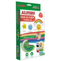 Kit 6 Culori X 40gr. Plastelina Magica, Alpino Magic Dough - Day & Night