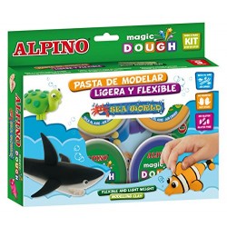 Kit 6 Culori X 40gr Plastilina Magica + 4 Seturi Accesorii, Alpino Sea World