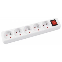 Prelungitor Cu 5 Prize, Cablu 3 Metri, Cu Intrerupator, Office Products - Alb