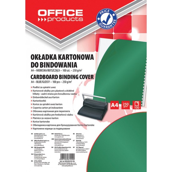 Coperta Carton Lucios 250g/mp, A4, 100/top, Office Products - Verde
