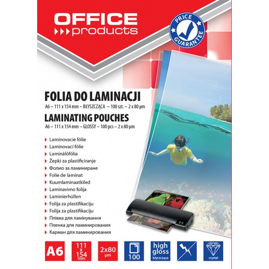 Folie Pentru Laminare, A6 80 Microni 100buc/top Office Products