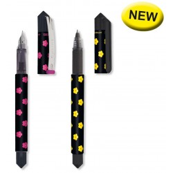Stilou Online College Romance - Design Negru Cu Flori Roz