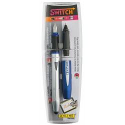 Set 2in1 (stilou+ Rezerva Cap Roller Ball) Online Switch - Albastru
