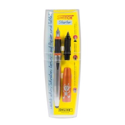 Set 2in1 (stilou+ Rezerva Cap Roller Ball) Online Switch - Portocaliu