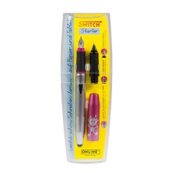 Set 2in1 (stilou+ Rezerva Cap Roller Ball) Online Switch - Roz