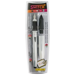 Set 2in1 (stilou+ Rezerva Cap Roller Ball) Online Switch Lefty - Alb