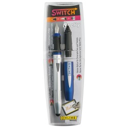 Set 2in1 (stilou+ Rezerva Cap Roller Ball) Online Switch Lefty - Albastru