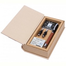Set Caligrafie (stilou+2 Penite+patroane Cerneala Albastra/maro) Online Vision Nature - Rosewood